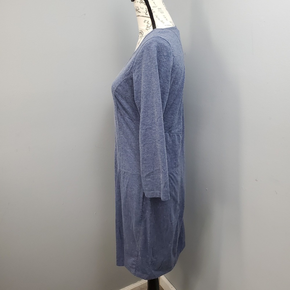 prAna Shift Dress Womens Medium Blue Long Sleeve Scoop Neck Boho Chic Pullover - Picture 5 of 7
